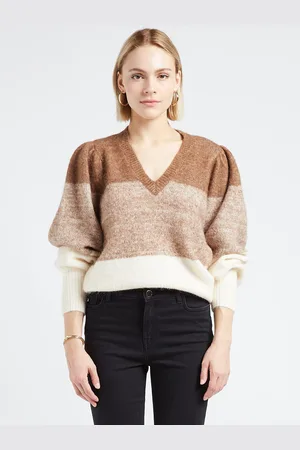VILA Pull ample encolure v en maille