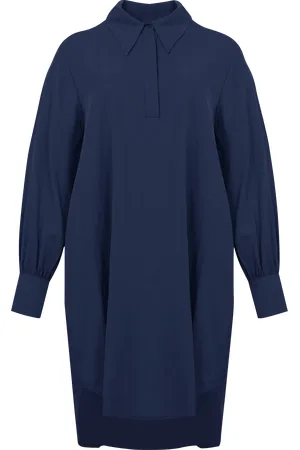 Mat Fashion Robe midi fluide col classique