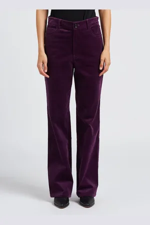 Antik Batik Pantalon droit taille haute en coton mélangé