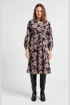 Antik Batik Robe mi-longue col rond à imprimé floral