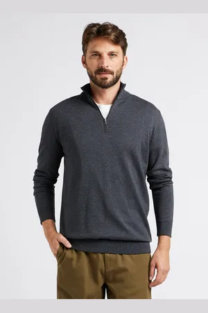 SELECTED Pull col montant zippé en coton