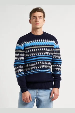 Knowledge Cotton Apparal Pull col rond imprimé en laine