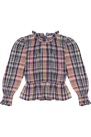The New Society Blouse cintrée col montant en coton