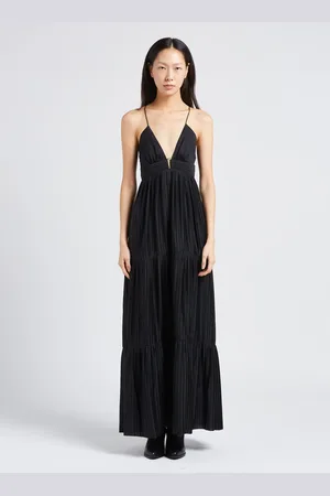 Bash Robe longue Col V plissée
