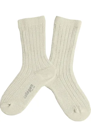 Collegien Chaussettes côtelées lurex en coton mélangé
