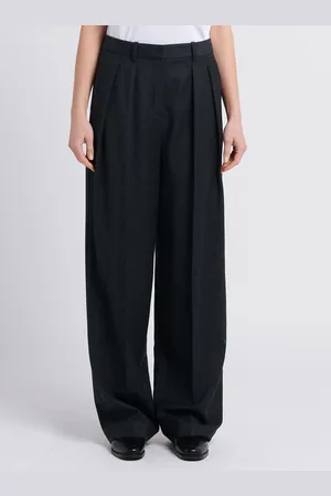THEORY Pantalon large à pinces en laine
