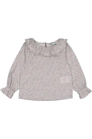Petite Lucette Blouse col collerette imprimée en coton bio