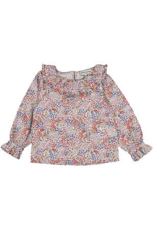 Petite Lucette Blouse col collerette imprimée en coton bio