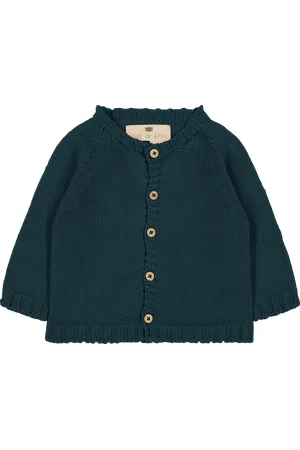 Rose in April Cardigan droit col rond en coton
