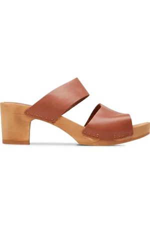 BOSABO Sandales hautes en bois flexible et cuir