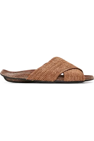 BOSABO Sandales plates en raphia