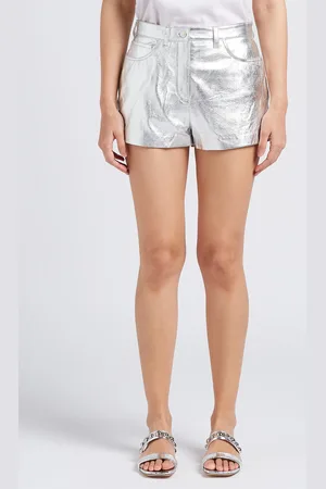 IRO Short droit métallisé en cuir