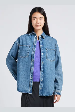 Samsøe Samsøe Veste en jean col classique en coton bio