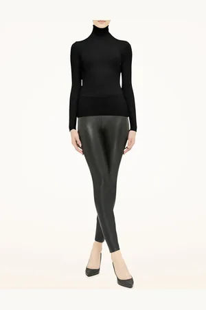 Wolford Pull col roulé côtelé en laine