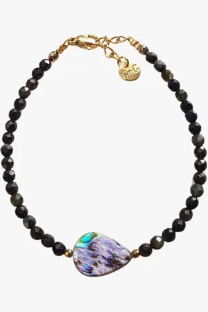 Ginandger Bracelet nacre abalone et tourmaline
