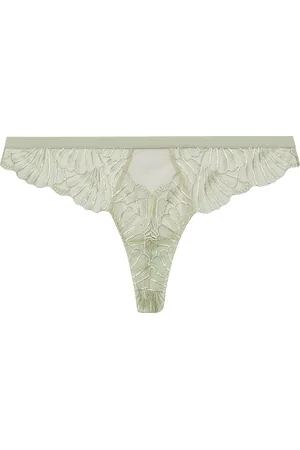 Essentials String Tanga Taille Haute côtelé Femme, Lot de 4,  Brun/Rose Pâle/Vert, 44 : : Mode