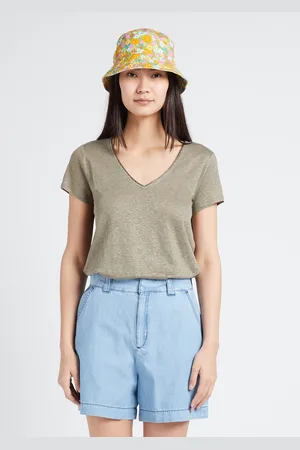 Sud Express Tee-shirt Col V en lin