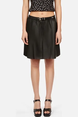 The Kooples Jupe courte évasée en cuir