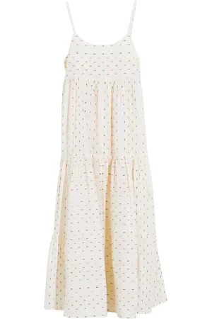 Bellerose Robe longue à volants et fils métallisés en coton