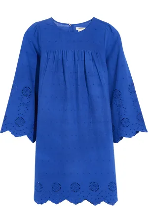 Bellerose Robe midi droite boutonnée et festonnée en coton