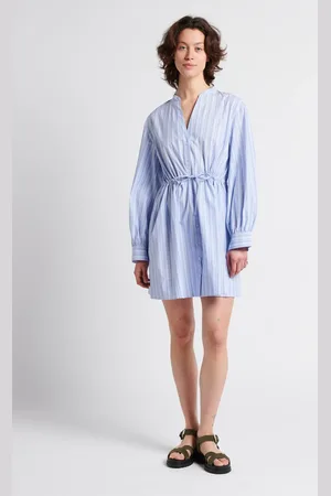 Samsøe Samsøe Robe midi ceinturée à rayures en coton bio