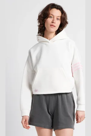adidas Sweat à capuche ample en coton mélangé