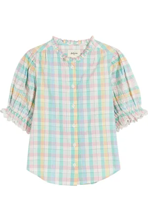 Bellerose Chemise droite à carreaux et volants en coton