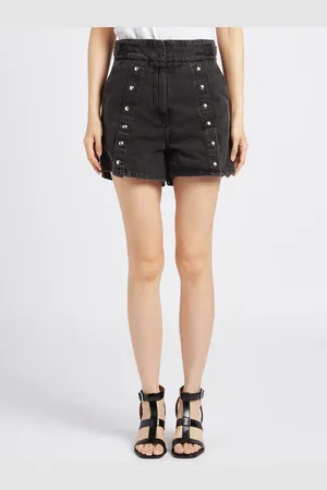 IRO Short taille haute boutonné en denim
