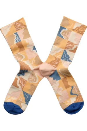 Bonne Maison Chaussettes à carreaux en coton mélangé