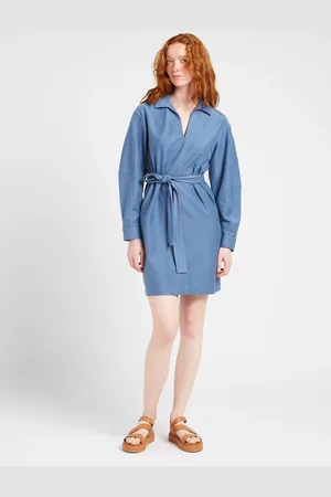 Max Mara Robe courte effet denim en coton mélangé