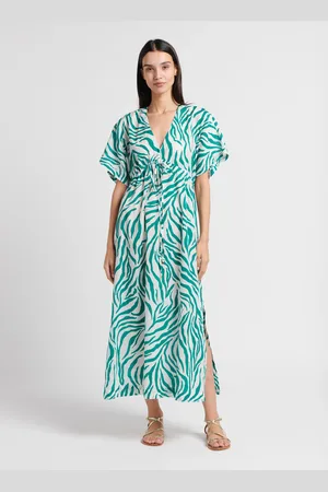 Max Mara Robe Col V en imprimée en coton