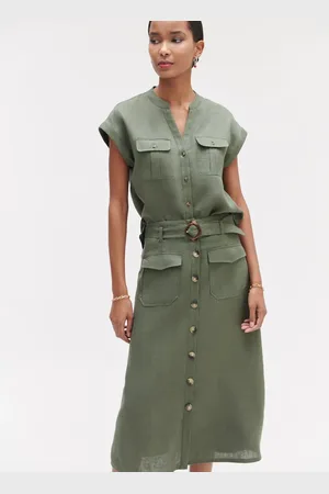 Caroll Jupe droite taille haute en lin