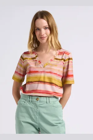 Paul Smith Tee-shirt Col V imprimé en coton mélangé