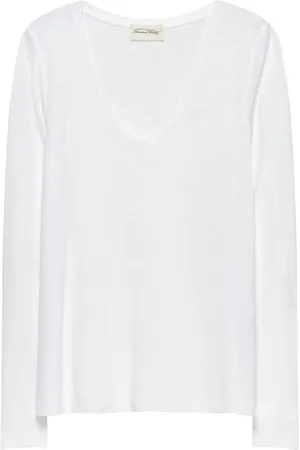 American Vintage Tee-shirt Col V en coton mélangé