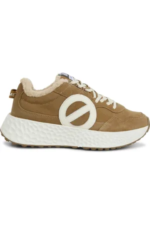 No Name Baskets basses compensées en cuir velours