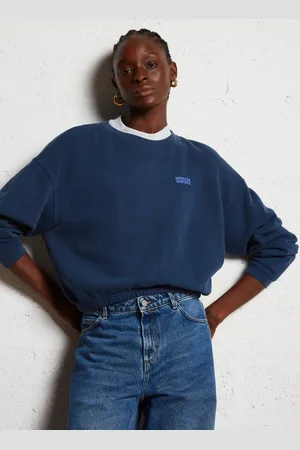 American Vintage Sweat court col rond en coton mélangé