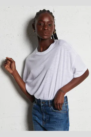 American Vintage Tee-shirt col rond ample en coton mélangé