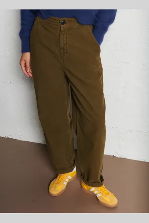Bellerose Pantalon droit taille haute en velours côtelé