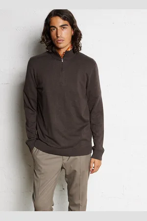 SELECTED Pull col montant zippé en coton