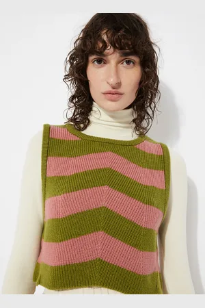 RITA ROW Pull sans manches rayé en laine