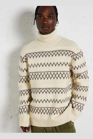 Knowledge Cotton Apparal Pull ample col roulé en laine