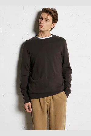 SELECTED Pull col rond en coton