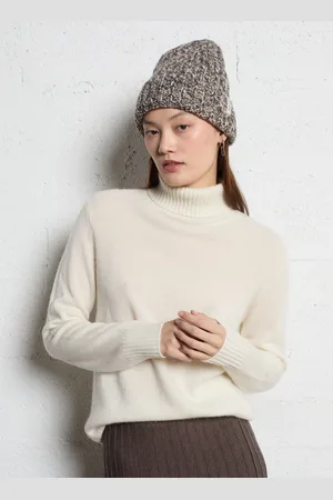 MAISON 123 Pull droit col roulé en cachemire