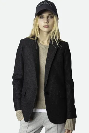 Zadig & Voltaire Veste de tailleur droit à patchs étoiles