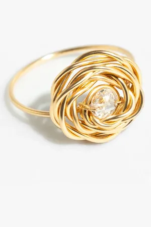yay Bague moyenne rosa or 750 diamant