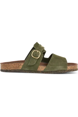 BOSABO Sandales plates en cuir velours