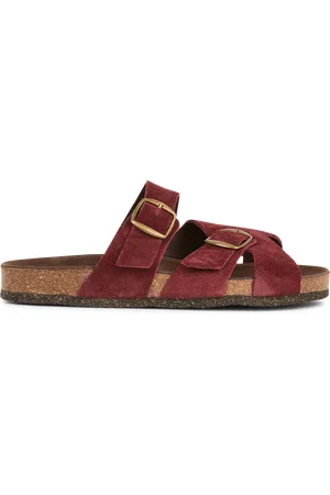 BOSABO Sandales plates en cuir velours