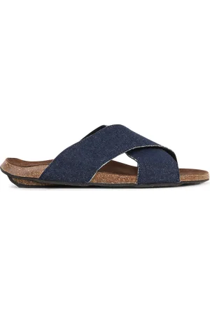BOSABO Sandales plates à brides en denim