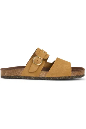BOSABO Sandales plates en cuir velours