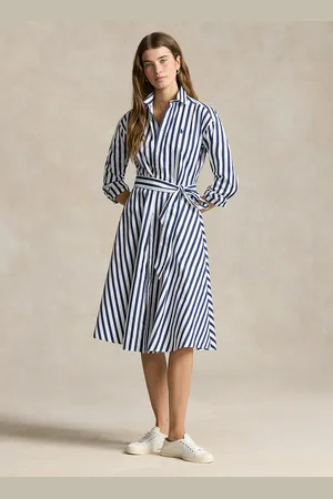 Ralph Lauren Robe midi col classique en coton